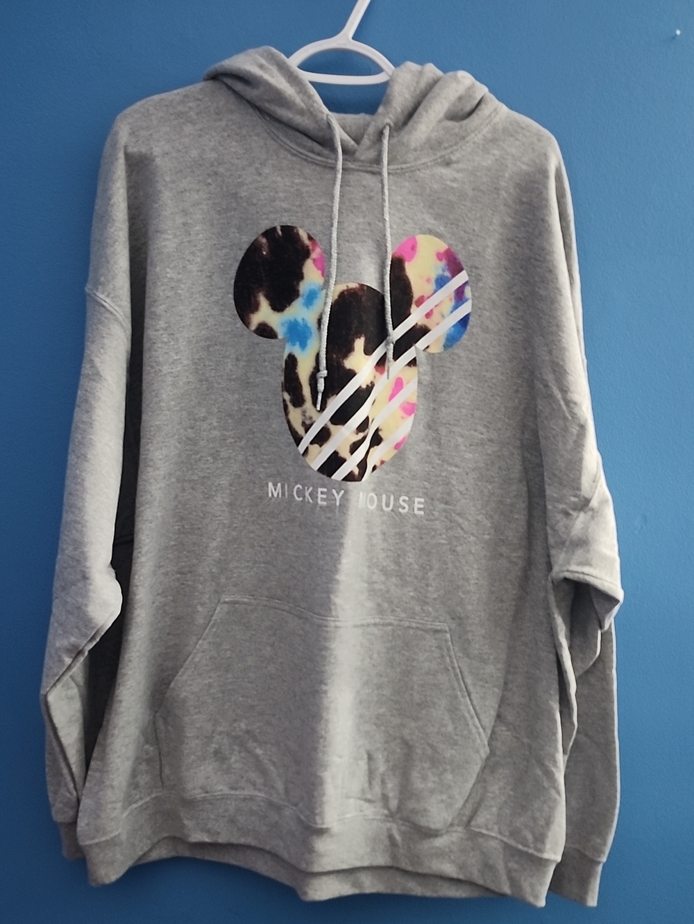 NEFF Disney Mickey Mouse Gray Hoodie with Colorful Graphic - Unbranded